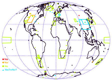 Figure 3 from Page 13 of Willie Soon's report, showing lots of areas with warmer times in the past in their record